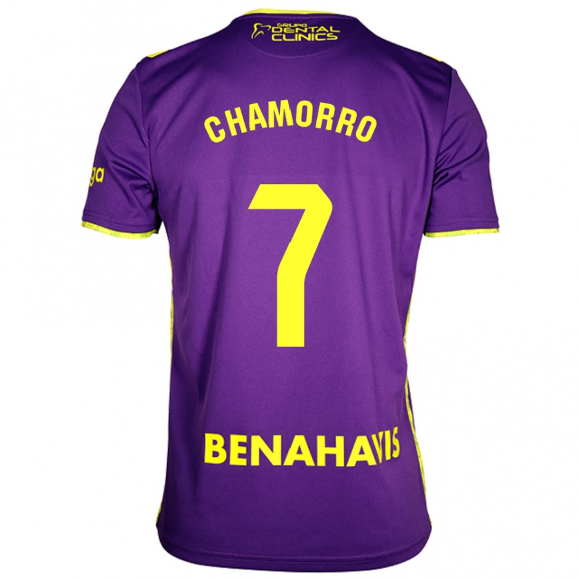 Kandiny Homme Maillot Alexis Chamorro #7 Violet Jaune Tenues Extérieur 2024/25 T-Shirt