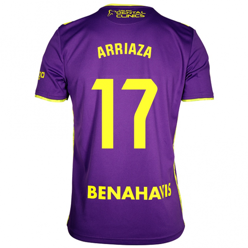 Kandiny Homme Maillot Pablo Arriaza #17 Violet Jaune Tenues Extérieur 2024/25 T-Shirt