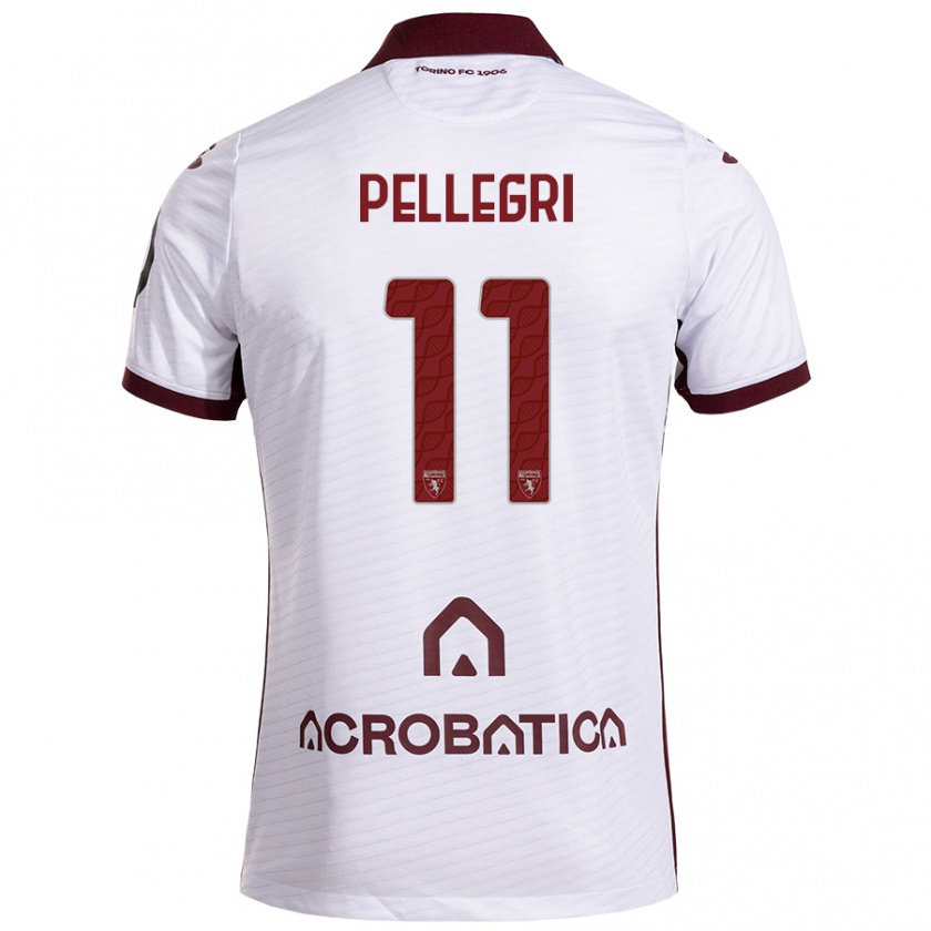 Kandiny Homme Maillot Pietro Pellegri #11 Blanc Marron Tenues Extérieur 2024/25 T-Shirt