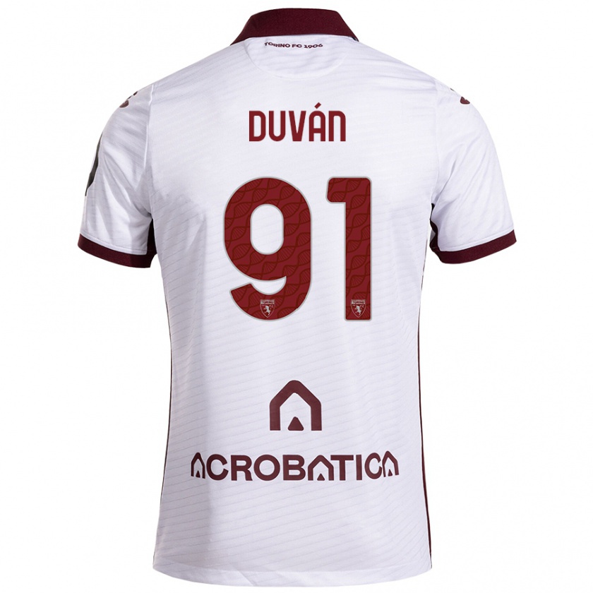 Kandiny Homme Maillot Duván Zapata #91 Blanc Marron Tenues Extérieur 2024/25 T-Shirt