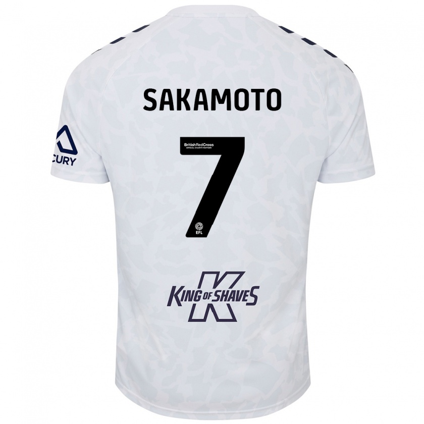 Kandiny Homme Maillot Tatsuhiro Sakamoto #7 Blanc Tenues Extérieur 2024/25 T-Shirt