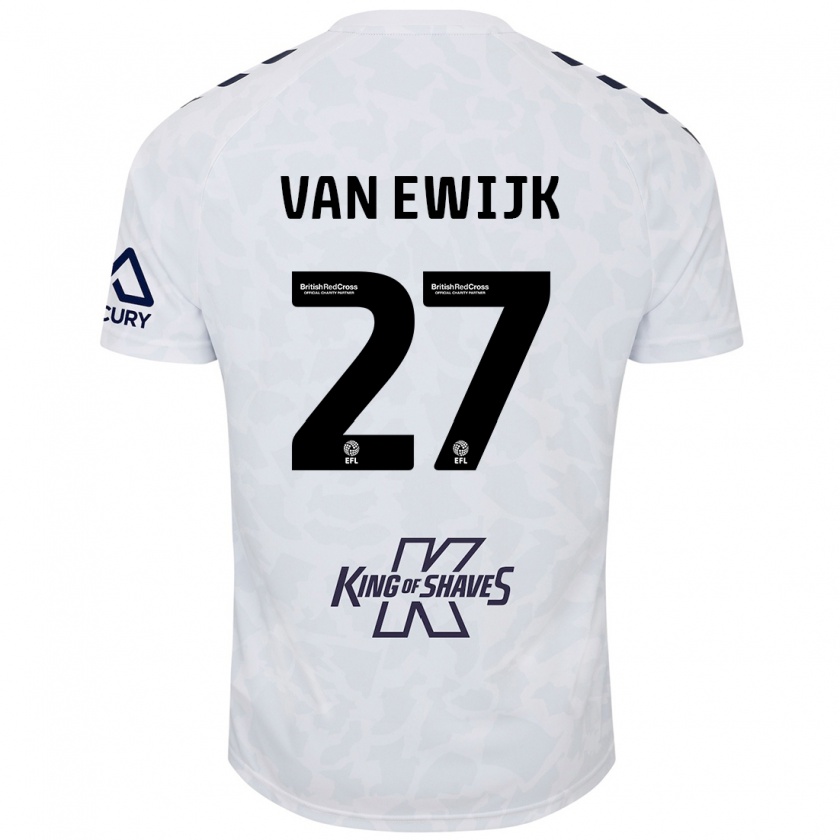 Kandiny Homme Maillot Milan Van Ewijk #27 Blanc Tenues Extérieur 2024/25 T-Shirt