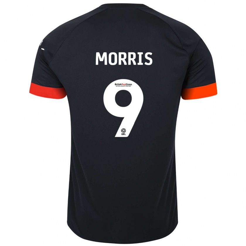 Kandiny Homme Maillot Carlton Morris #9 Noir Orange Tenues Extérieur 2024/25 T-Shirt