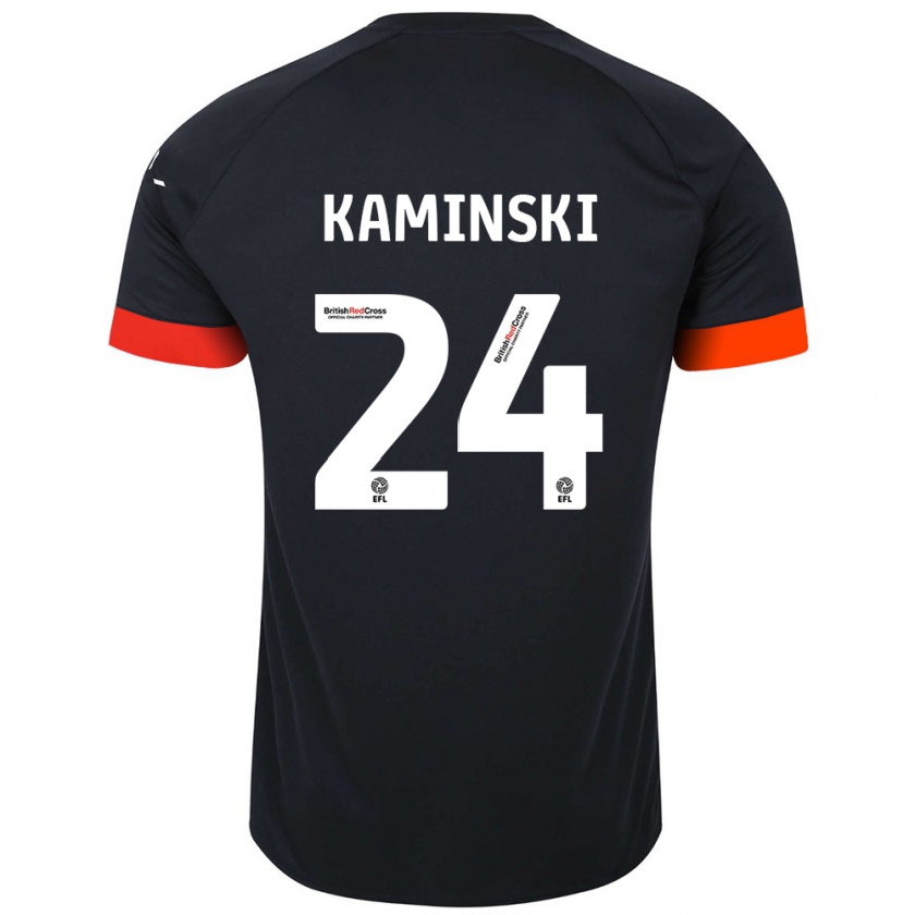 Kandiny Homme Maillot Thomas Kaminski #24 Noir Orange Tenues Extérieur 2024/25 T-Shirt