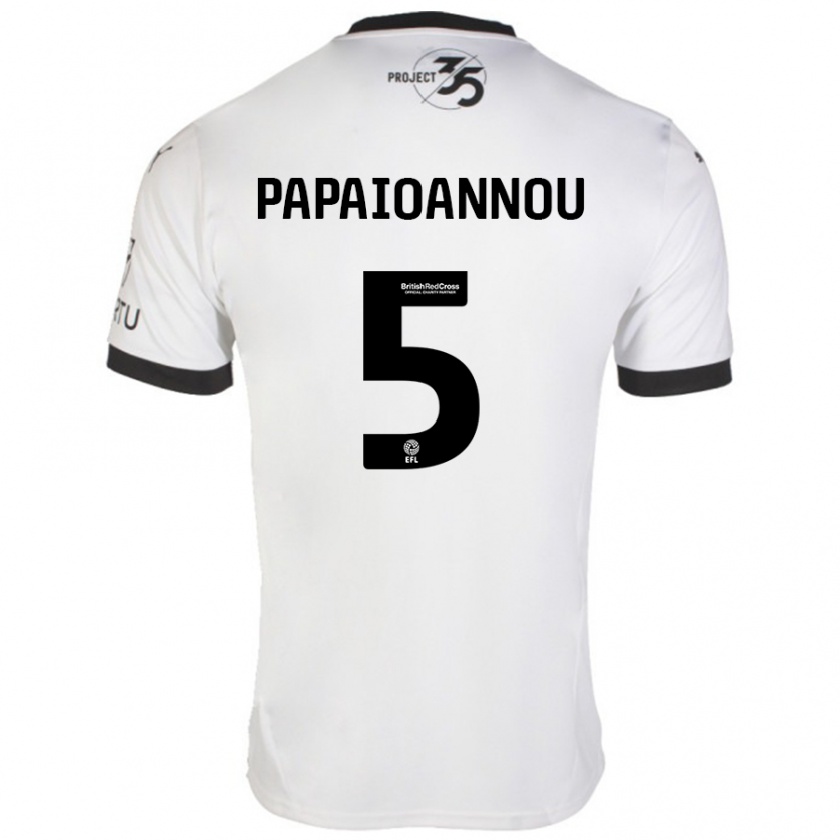 Kandiny Homme Maillot Panagiota Papaioannou #5 Blanc Noir Tenues Extérieur 2024/25 T-Shirt