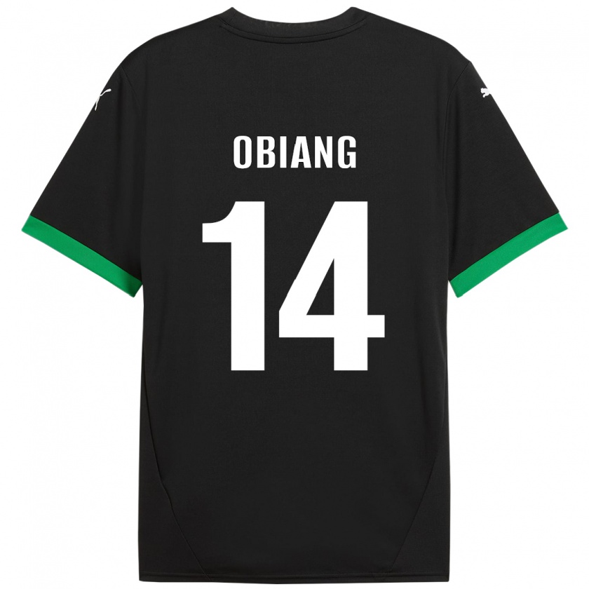 Kandiny Femme Maillot Pedro Obiang #14 Noir Vert Foncé Tenues Domicile 2024/25 T-Shirt