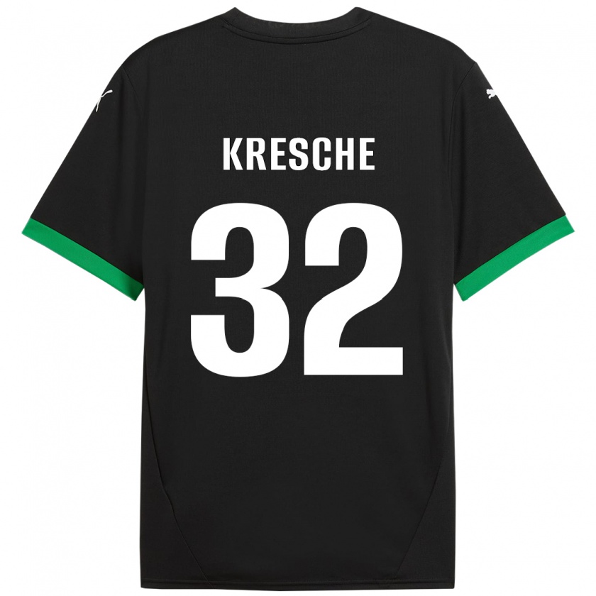 Kandiny Femme Maillot Isabella Kresche #32 Noir Vert Foncé Tenues Domicile 2024/25 T-Shirt