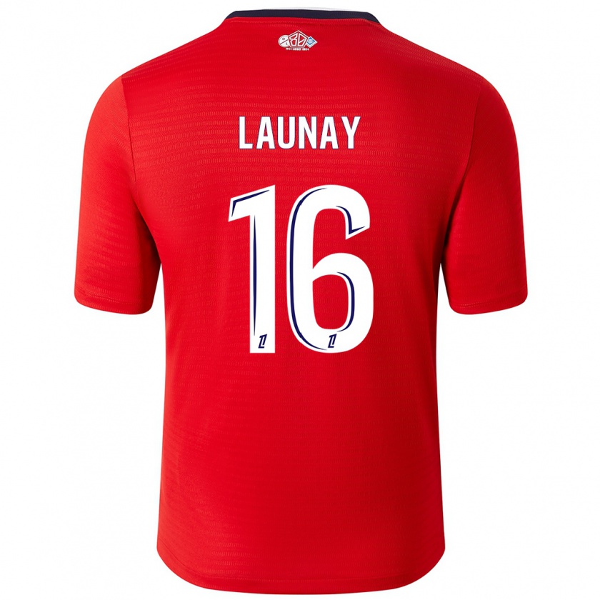 Kandiny Femme Maillot Elisa Launay #16 Rouge Blanc Tenues Domicile 2024/25 T-Shirt