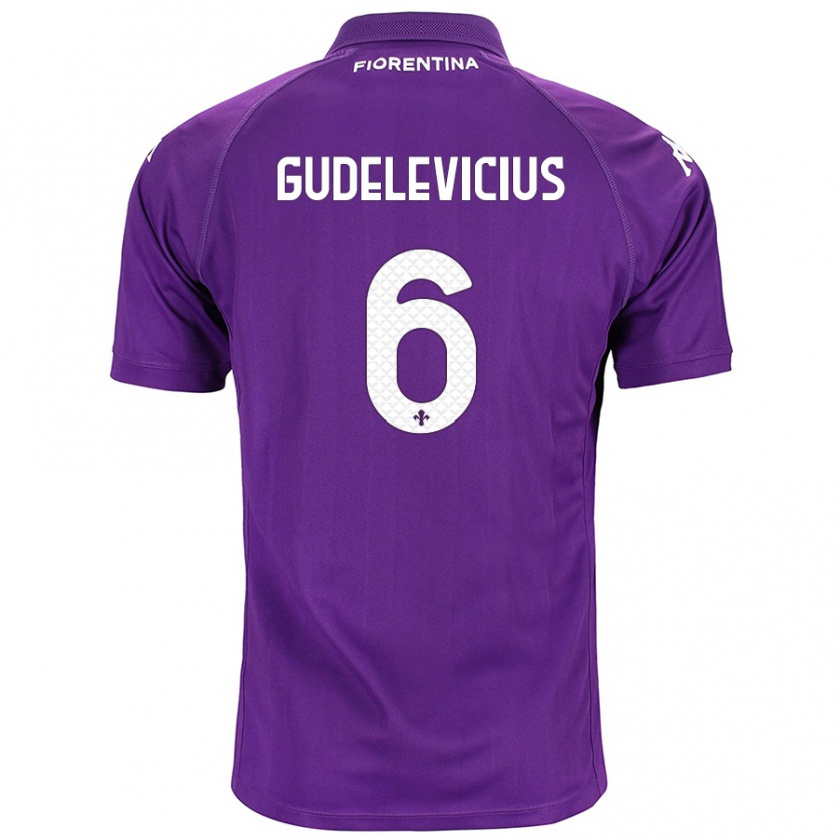 Kandiny Femme Maillot Ernestas Gudelevicius #6 Violet Tenues Domicile 2024/25 T-Shirt