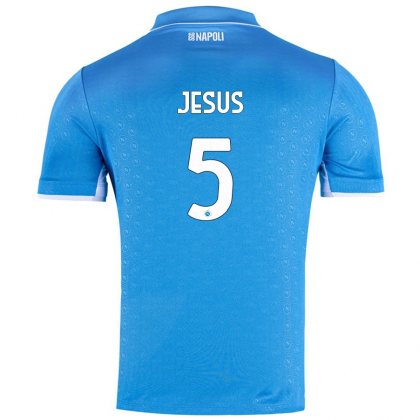 Kandiny Femme Maillot Juan Jesus #5 Bleu Ciel Tenues Domicile 2024/25 T-Shirt