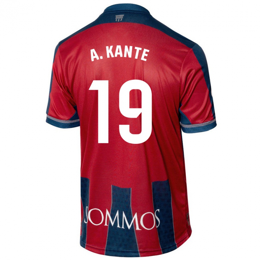 Kandiny Femme Maillot Abou Kanté #19 Rouge Bleu Tenues Domicile 2024/25 T-Shirt