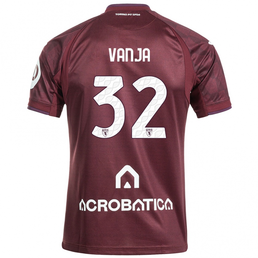 Kandiny Femme Maillot Vanja Milinković-Savić #32 Bordeaux Blanc Tenues Domicile 2024/25 T-Shirt