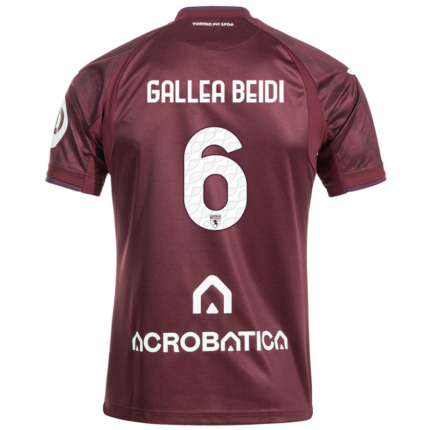 Kandiny Femme Maillot Francesco Gallea Beidi #6 Bordeaux Blanc Tenues Domicile 2024/25 T-Shirt