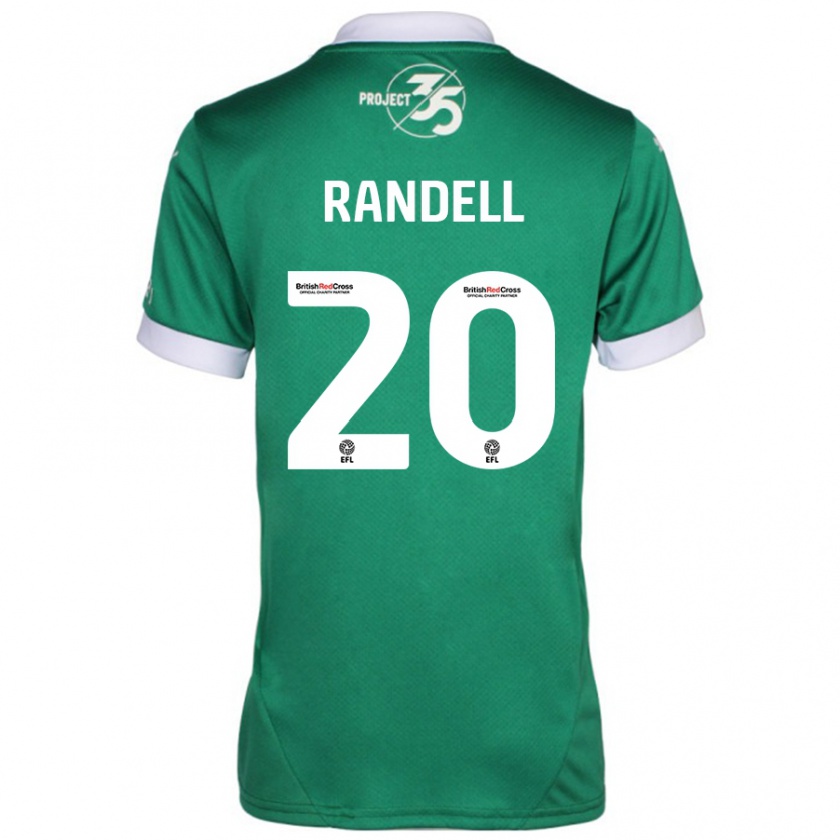 Kandiny Femme Maillot Adam Randell #20 Vert Blanc Tenues Domicile 2024/25 T-Shirt