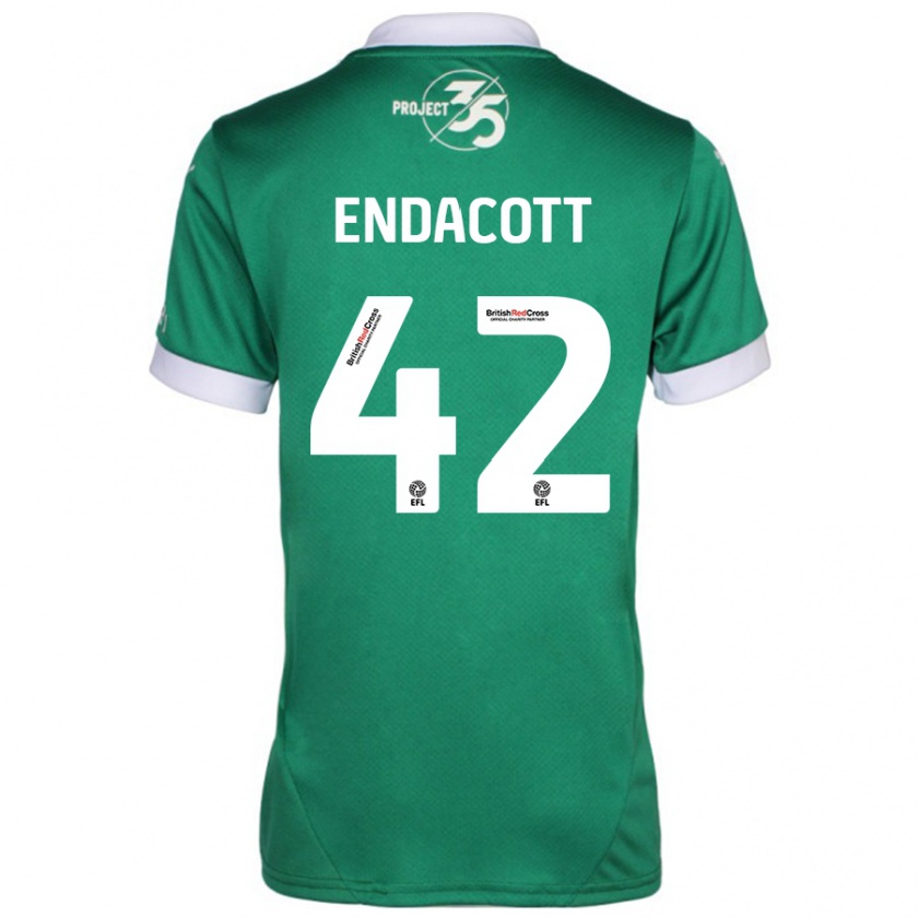 Kandiny Femme Maillot Jack Endacott #42 Vert Blanc Tenues Domicile 2024/25 T-Shirt