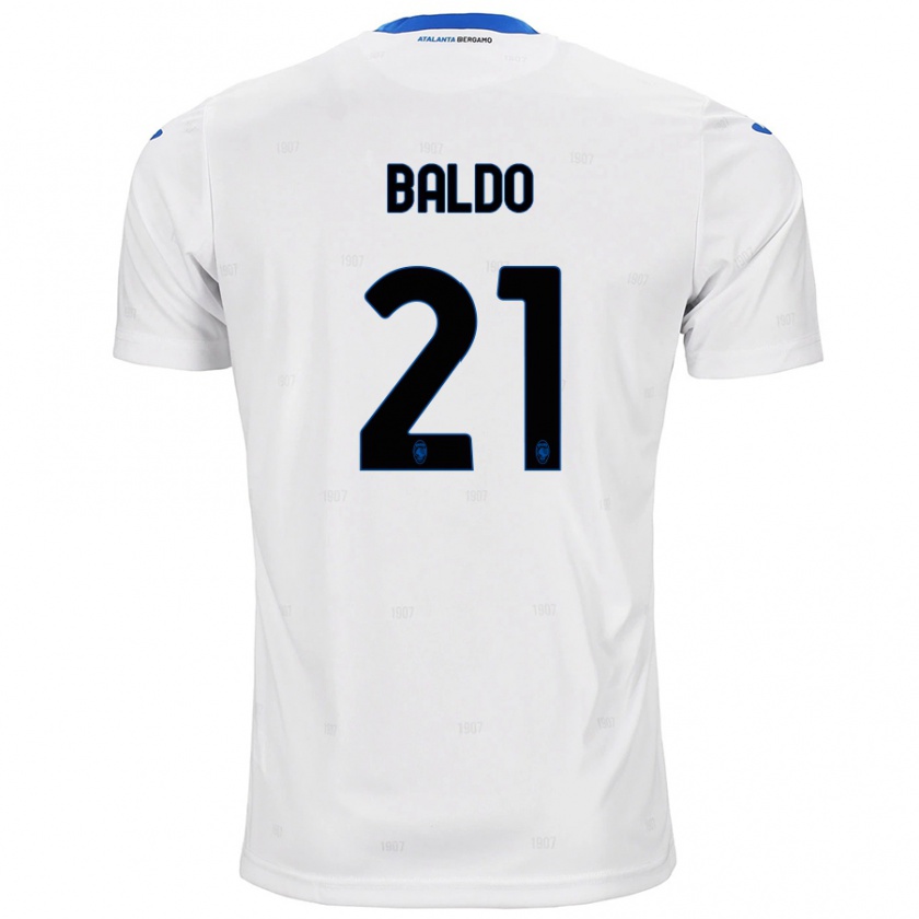 Kandiny Femme Maillot Nicolò Baldo #21 Blanc Tenues Extérieur 2024/25 T-Shirt