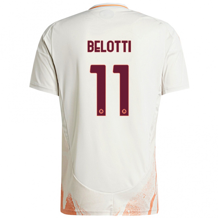 Kandiny Femme Maillot Andrea Belotti #11 Crème Blanc Orange Tenues Extérieur 2024/25 T-Shirt