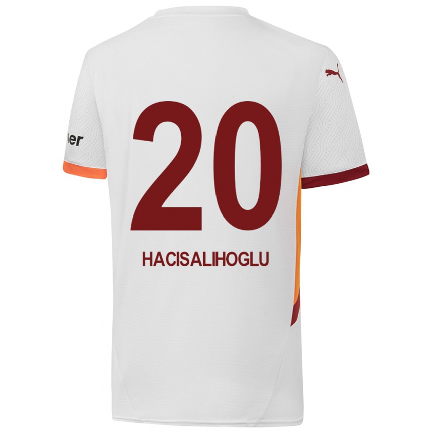 Kandiny Femme Maillot Arda Hacısalihoğlu #20 Blanc Jaune Rouge Tenues Extérieur 2024/25 T-Shirt