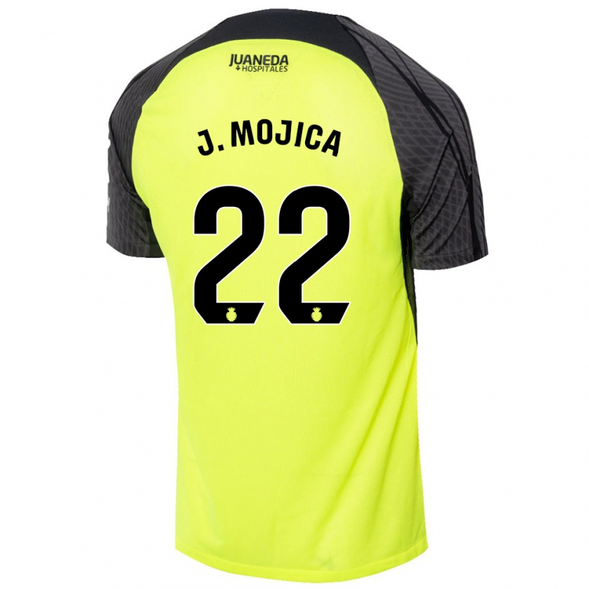 Kandiny Femme Maillot Johan Mojica #22 Vert Fluo Noir Tenues Extérieur 2024/25 T-Shirt