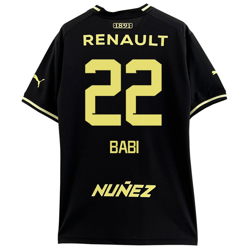 Kandiny Femme Maillot Matheus Babi #22 Noir Jaune Tenues Extérieur 2024/25 T-Shirt