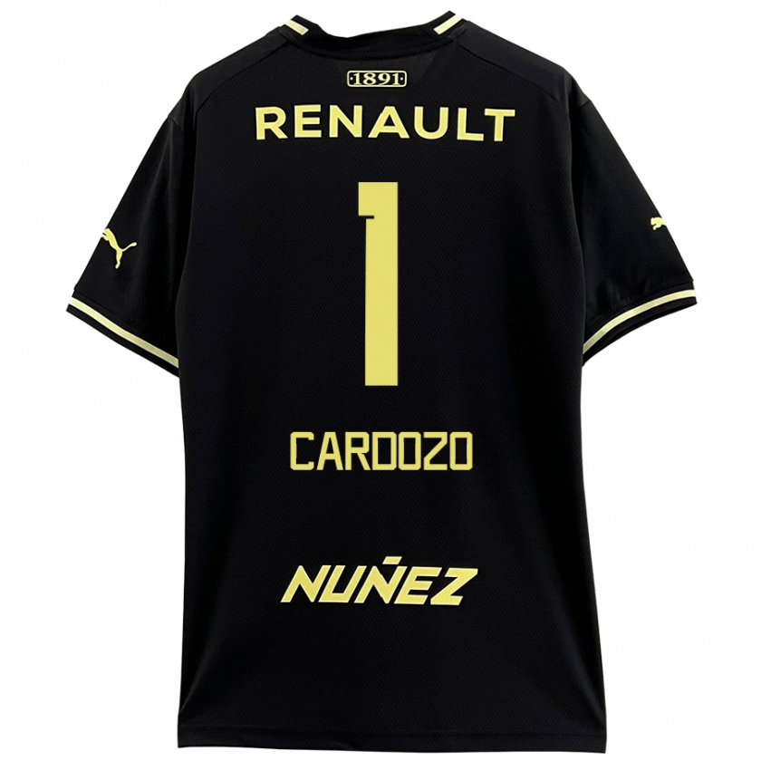 Kandiny Femme Maillot Thiago Cardozo #1 Noir Jaune Tenues Extérieur 2024/25 T-Shirt