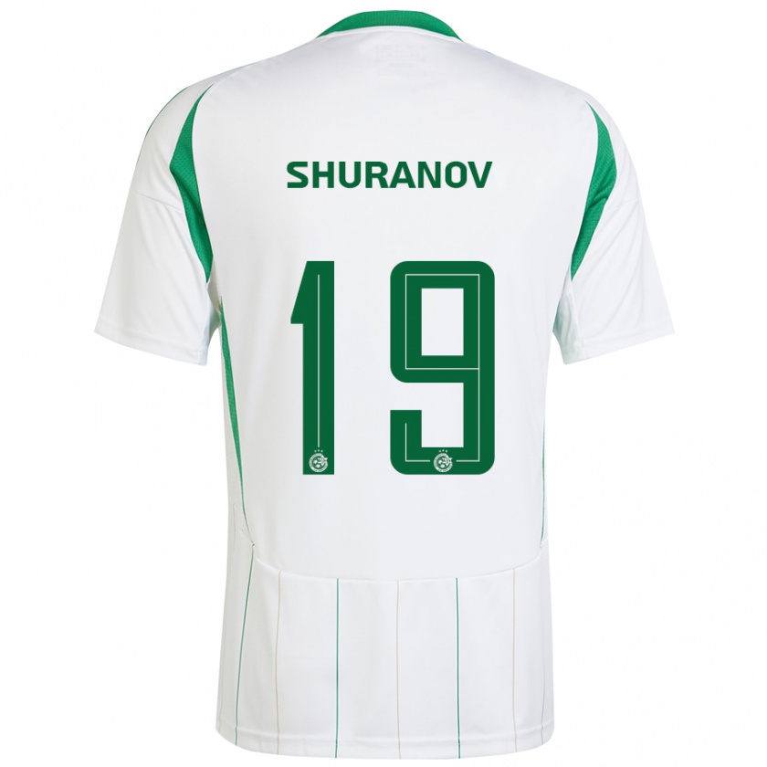 Kandiny Femme Maillot Erik Shuranov #19 Blanc Vert Tenues Extérieur 2024/25 T-Shirt