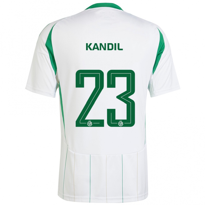 Kandiny Femme Maillot Maor Kandil #23 Blanc Vert Tenues Extérieur 2024/25 T-Shirt