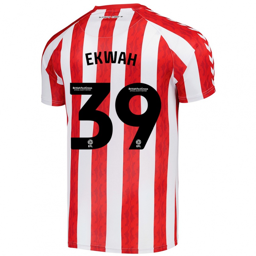 Kandiny Enfant Maillot Pierre Ekwah #39 Rouge Blanc Tenues Domicile 2024/25 T-Shirt