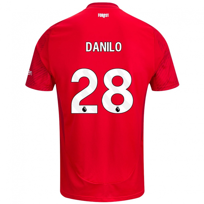 Kandiny Enfant Maillot Danilo #28 Rouge Blanc Tenues Domicile 2024/25 T-Shirt