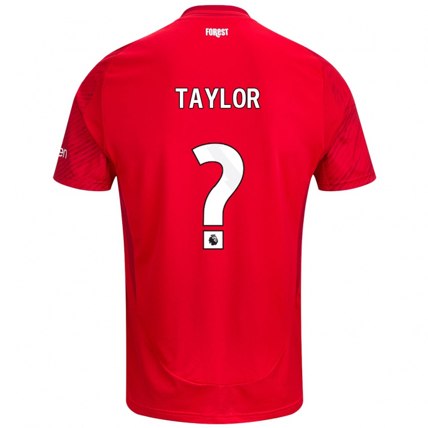 Kandiny Enfant Maillot Dale Taylor #0 Rouge Blanc Tenues Domicile 2024/25 T-Shirt