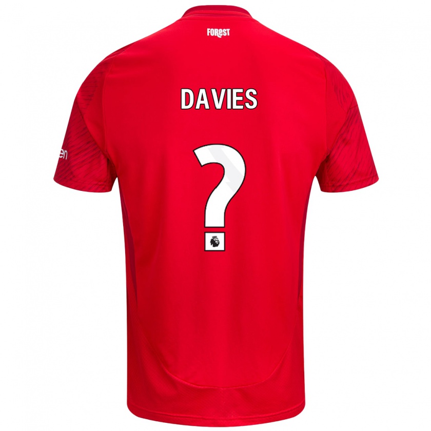 Kandiny Enfant Maillot Isaac Davies #0 Rouge Blanc Tenues Domicile 2024/25 T-Shirt