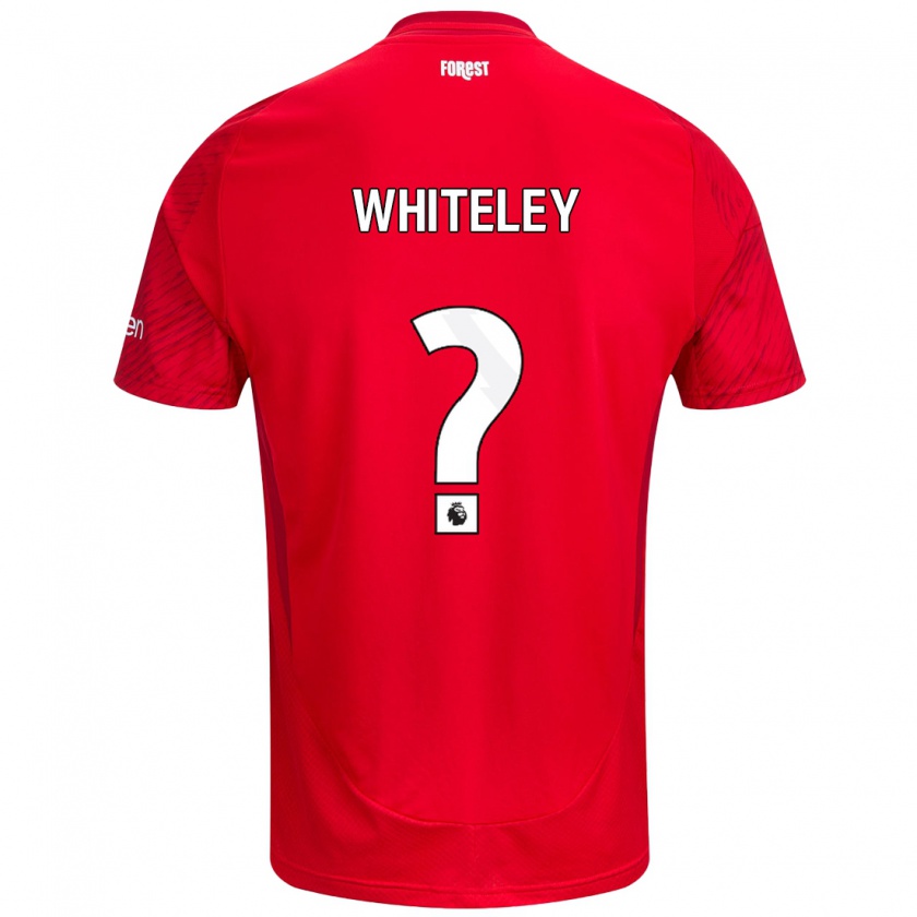 Kandiny Enfant Maillot Jonathan Whiteley #0 Rouge Blanc Tenues Domicile 2024/25 T-Shirt