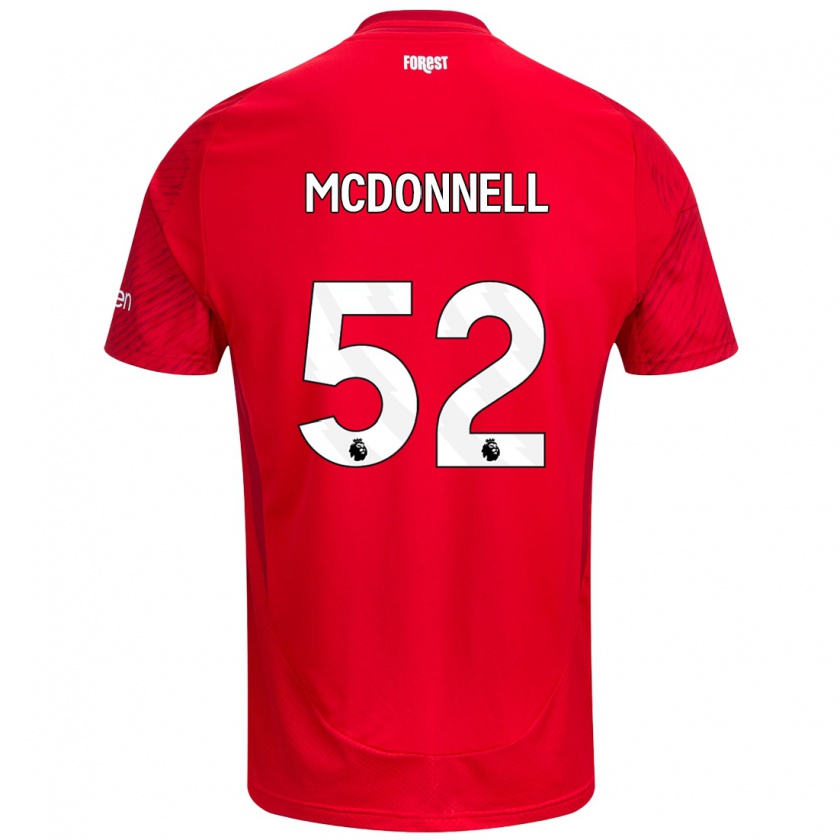 Kandiny Enfant Maillot Jamie Mcdonnell #52 Rouge Blanc Tenues Domicile 2024/25 T-Shirt