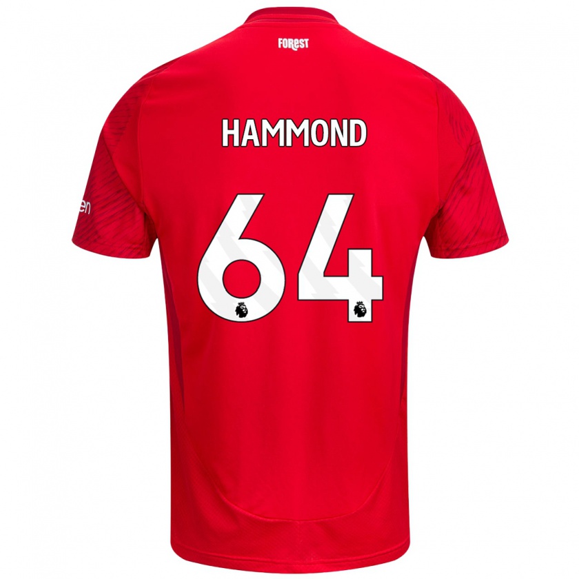 Kandiny Enfant Maillot Ben Hammond #64 Rouge Blanc Tenues Domicile 2024/25 T-Shirt