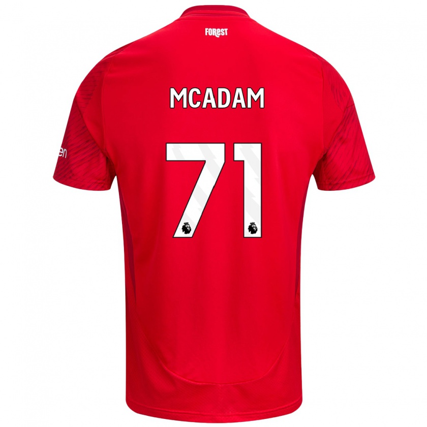 Kandiny Enfant Maillot Kyle Mcadam #71 Rouge Blanc Tenues Domicile 2024/25 T-Shirt