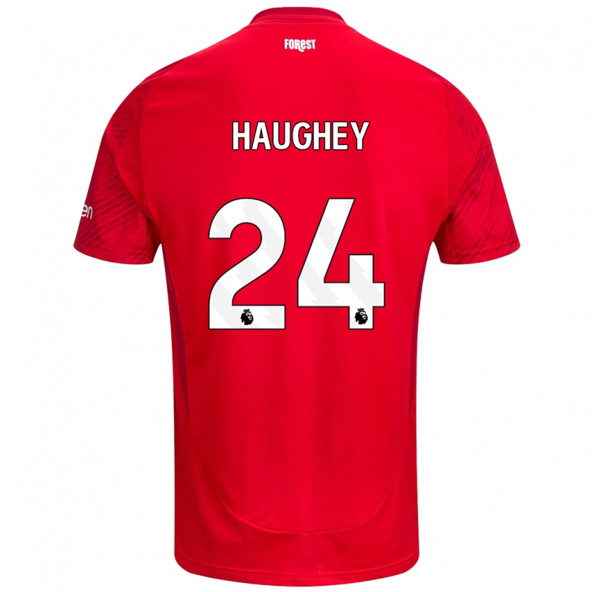 Kandiny Enfant Maillot Ella Haughey #24 Rouge Blanc Tenues Domicile 2024/25 T-Shirt