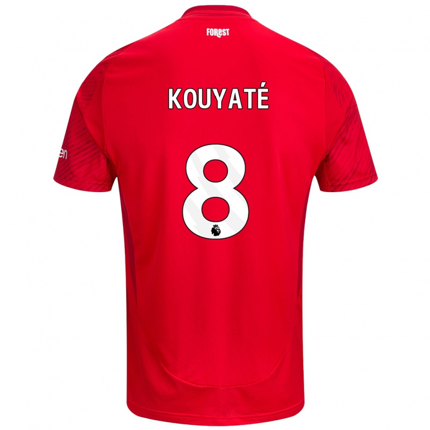 Kandiny Enfant Maillot Cheikhou Kouyaté #8 Rouge Blanc Tenues Domicile 2024/25 T-Shirt