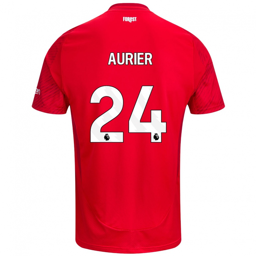 Kandiny Enfant Maillot Serge Aurier #24 Rouge Blanc Tenues Domicile 2024/25 T-Shirt