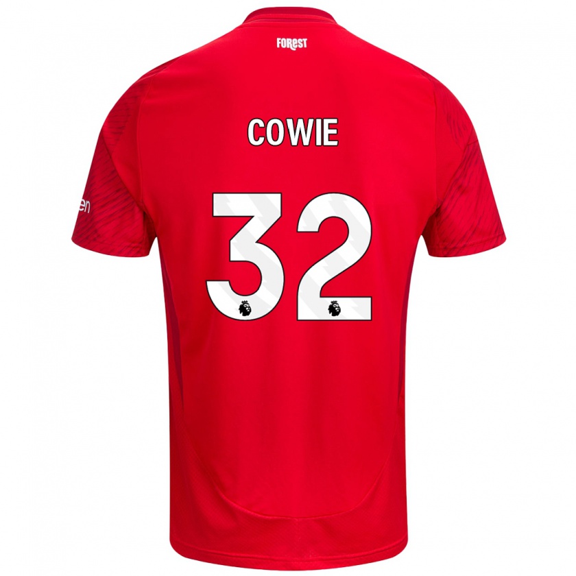 Kandiny Enfant Maillot Abi Cowie #32 Rouge Blanc Tenues Domicile 2024/25 T-Shirt