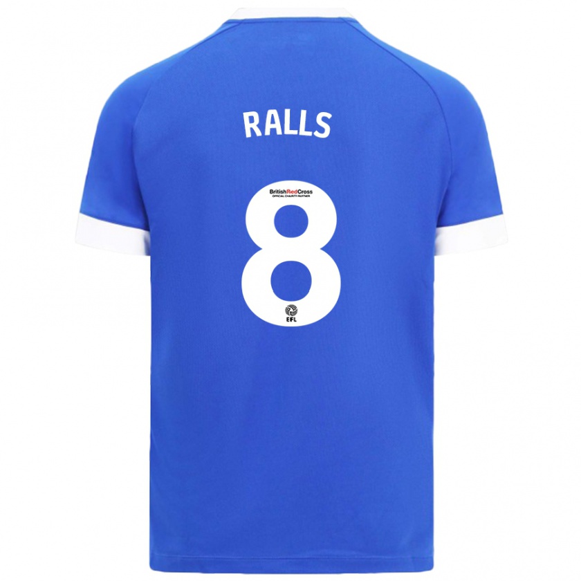 Kandiny Enfant Maillot Joe Ralls #8 Bleu Ciel Tenues Domicile 2024/25 T-Shirt