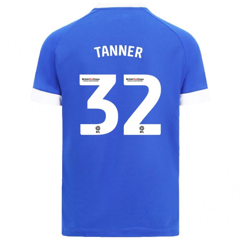 Kandiny Enfant Maillot Ollie Tanner #32 Bleu Ciel Tenues Domicile 2024/25 T-Shirt