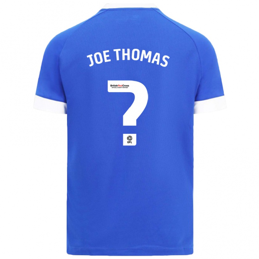 Kandiny Enfant Maillot Joe Thomas #0 Bleu Ciel Tenues Domicile 2024/25 T-Shirt