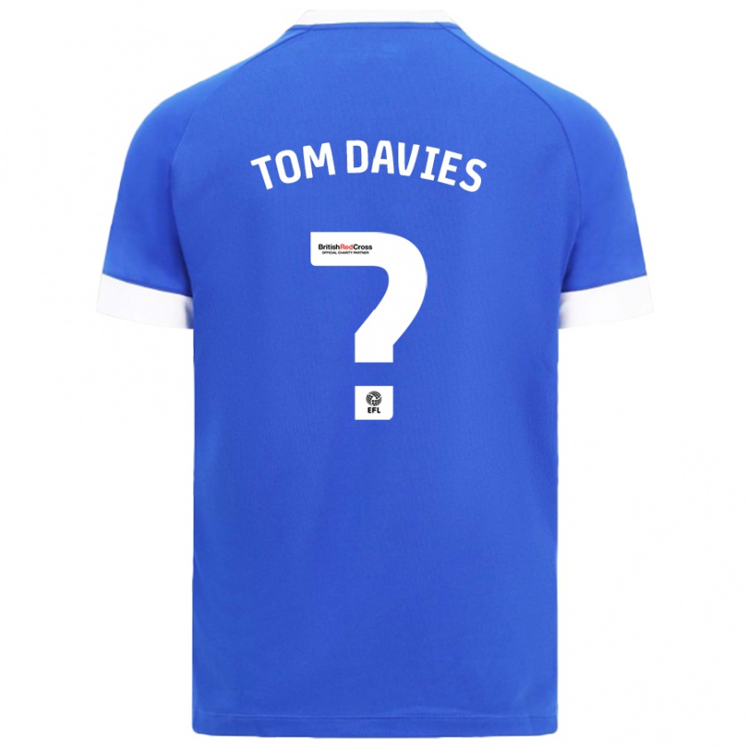 Kandiny Enfant Maillot Tom Davies #0 Bleu Ciel Tenues Domicile 2024/25 T-Shirt