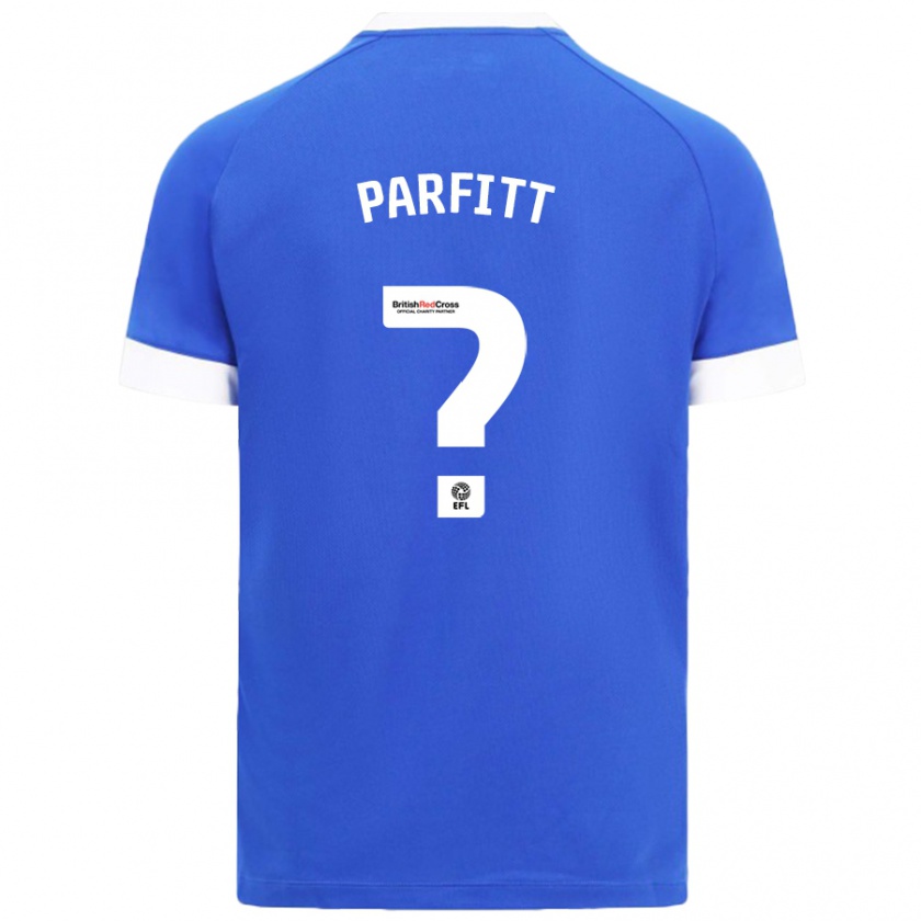 Kandiny Enfant Maillot T-Jay Parfitt #0 Bleu Ciel Tenues Domicile 2024/25 T-Shirt