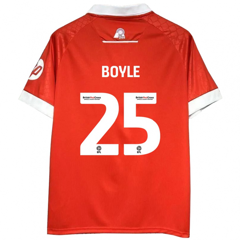 Kandiny Enfant Maillot Will Boyle #25 Rouge Blanc Tenues Domicile 2024/25 T-Shirt