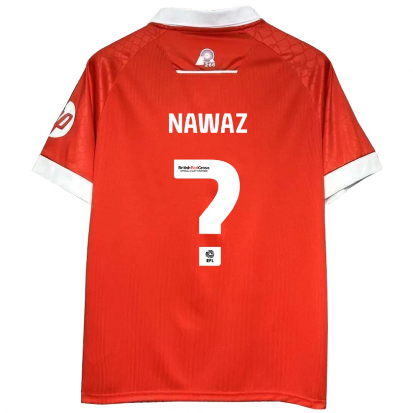 Kandiny Enfant Maillot Umar Nawaz #0 Rouge Blanc Tenues Domicile 2024/25 T-Shirt