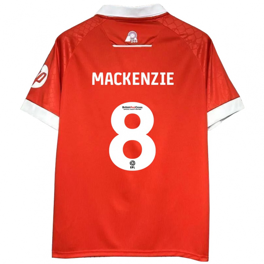 Kandiny Enfant Maillot Libby Mackenzie #8 Rouge Blanc Tenues Domicile 2024/25 T-Shirt