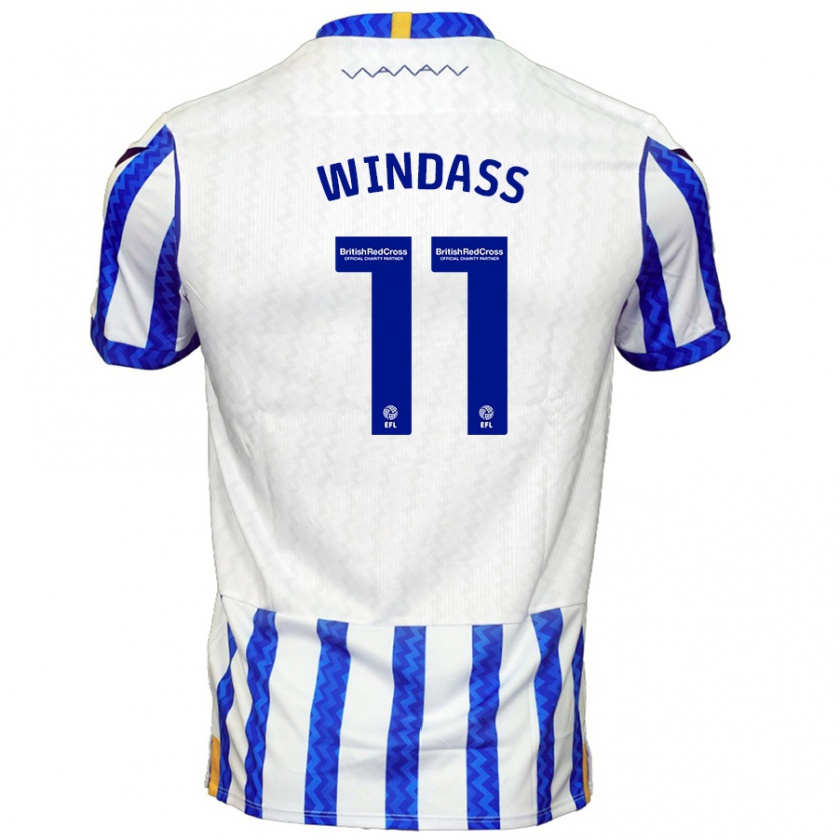 Kandiny Enfant Maillot Josh Windass #11 Bleu Blanc Tenues Domicile 2024/25 T-Shirt