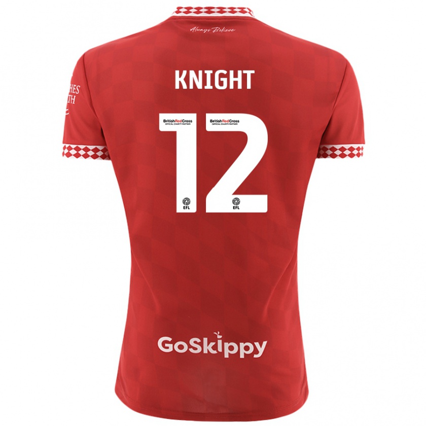 Kandiny Enfant Maillot Jason Knight #12 Rouge Tenues Domicile 2024/25 T-Shirt