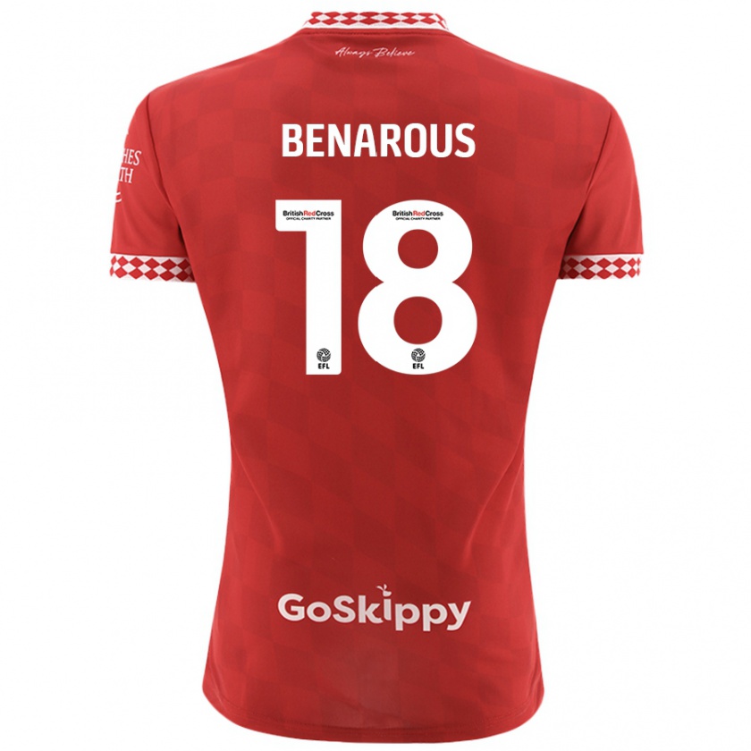 Kandiny Enfant Maillot Ayman Benarous #18 Rouge Tenues Domicile 2024/25 T-Shirt